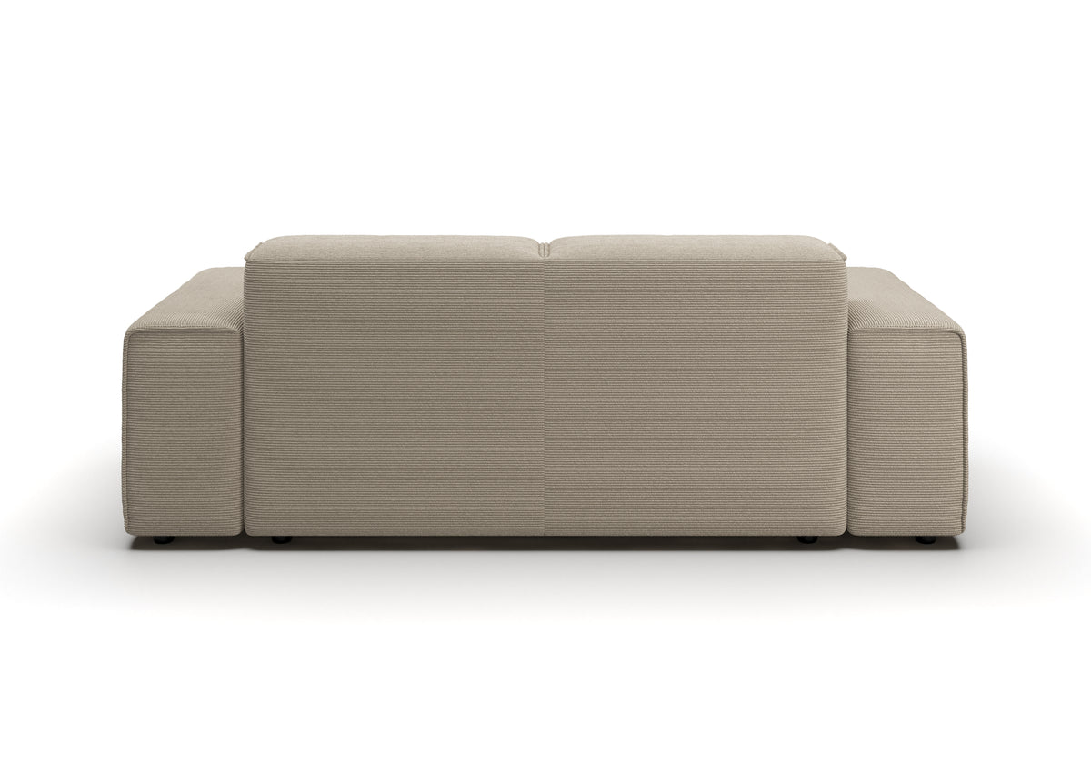 Lund 2-Sitzer-Sofa in Feincord Sand – Rückansicht