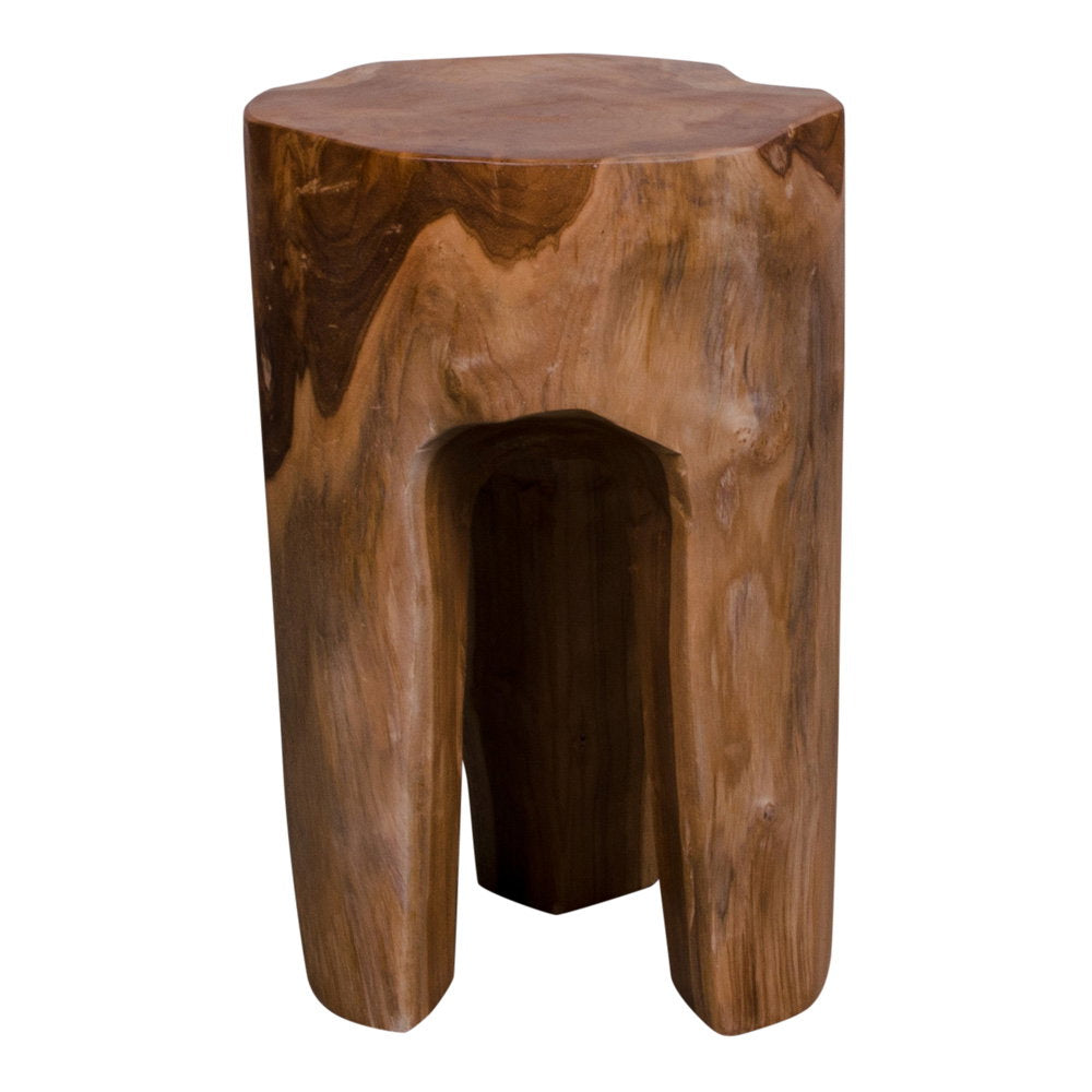 Jonte Hocker mit drei Beinen – Teak Natur, ø 26 × 40 cm – Ansicht 2
