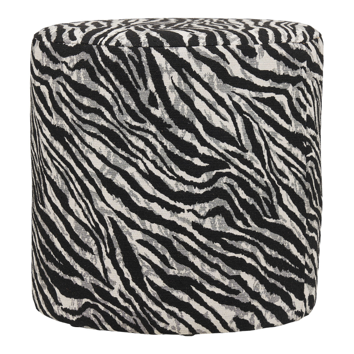 Hedda Pouf – Jacquard Schwarz/Weiß, ø 40 × 40 cm – Ansicht 2