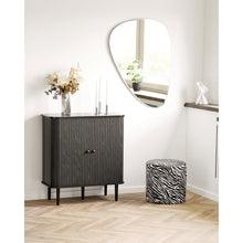 Hedda Pouf – Jacquard Schwarz/Weiß, ø 40 × 40 cm – Ansicht 5
