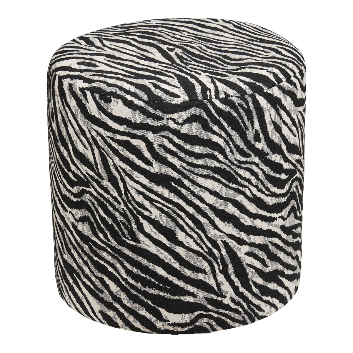 Hedda Pouf – Jacquard Schwarz/Weiß, ø 40 × 40 cm von Luiva Living