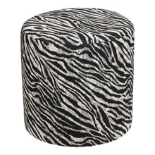 Hedda Pouf – Jacquard Schwarz/Weiß, ø 40 × 40 cm von Luiva Living