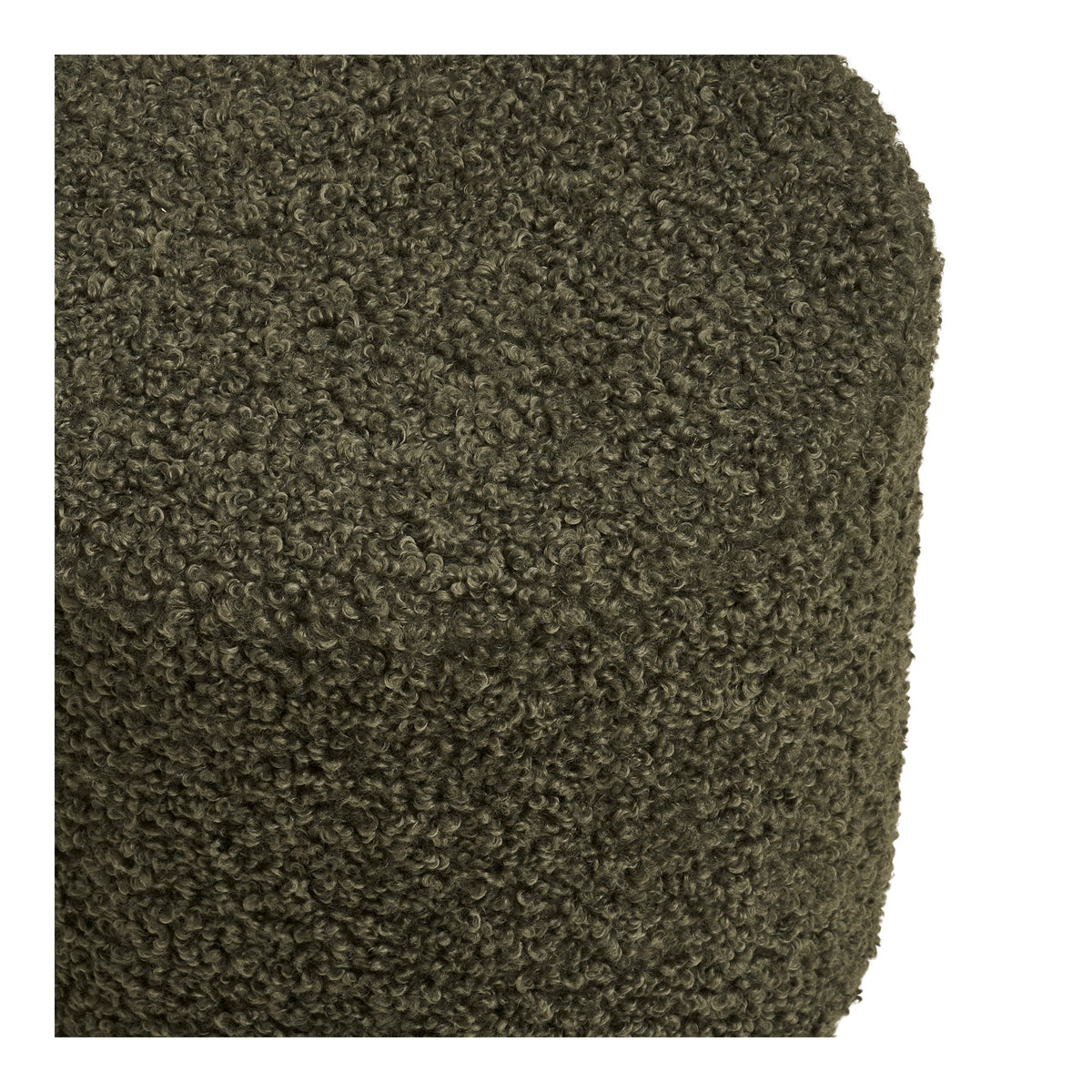 Greta Pouf – Teddystoff Grün, ø 34 × 36 cm – Ansicht 2