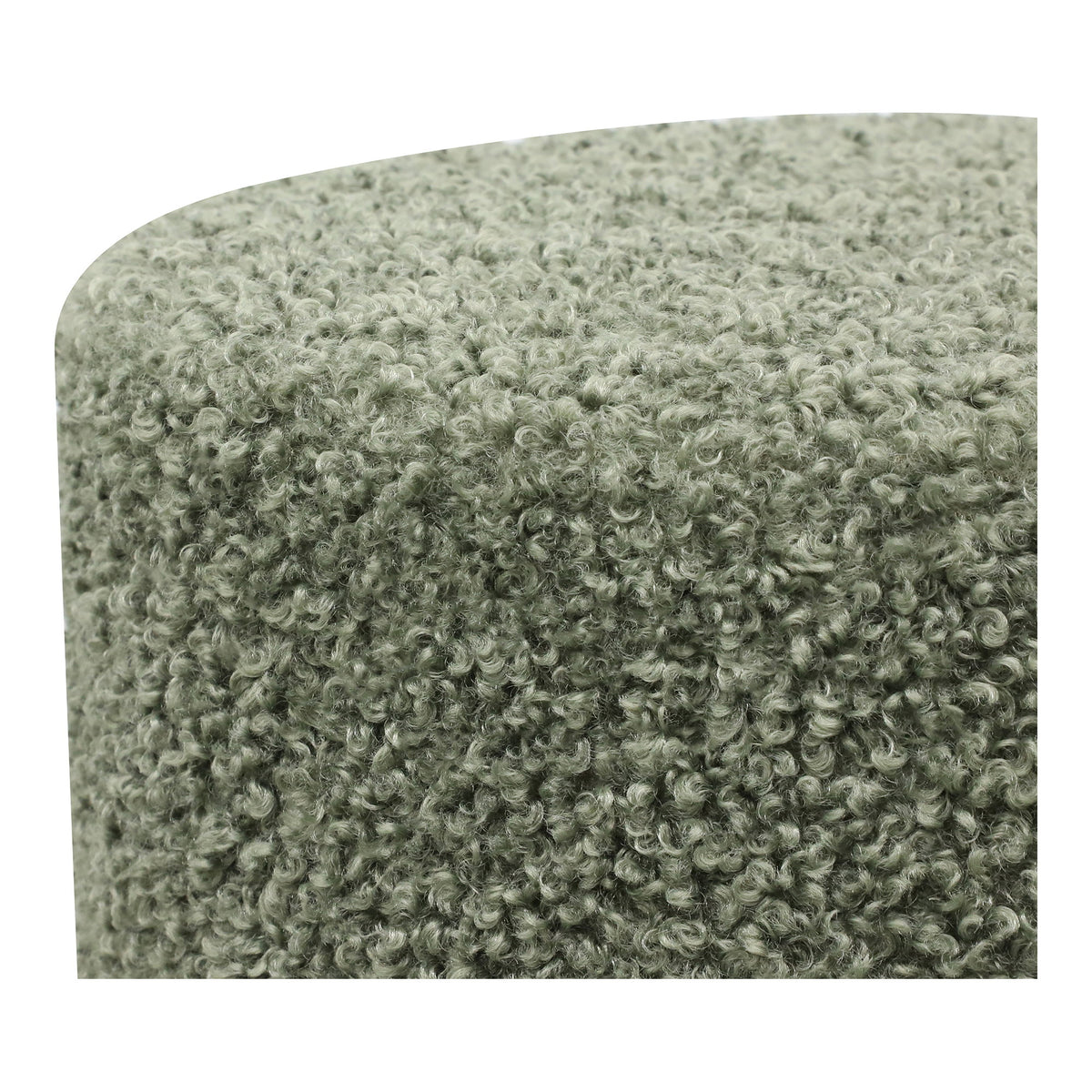 Greta Pouf – Teddystoff Grün, ø 34 × 36 cm – Ansicht 3
