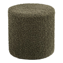 Greta Pouf – Teddystoff Grün, ø 34 × 36 cm von Luiva Living