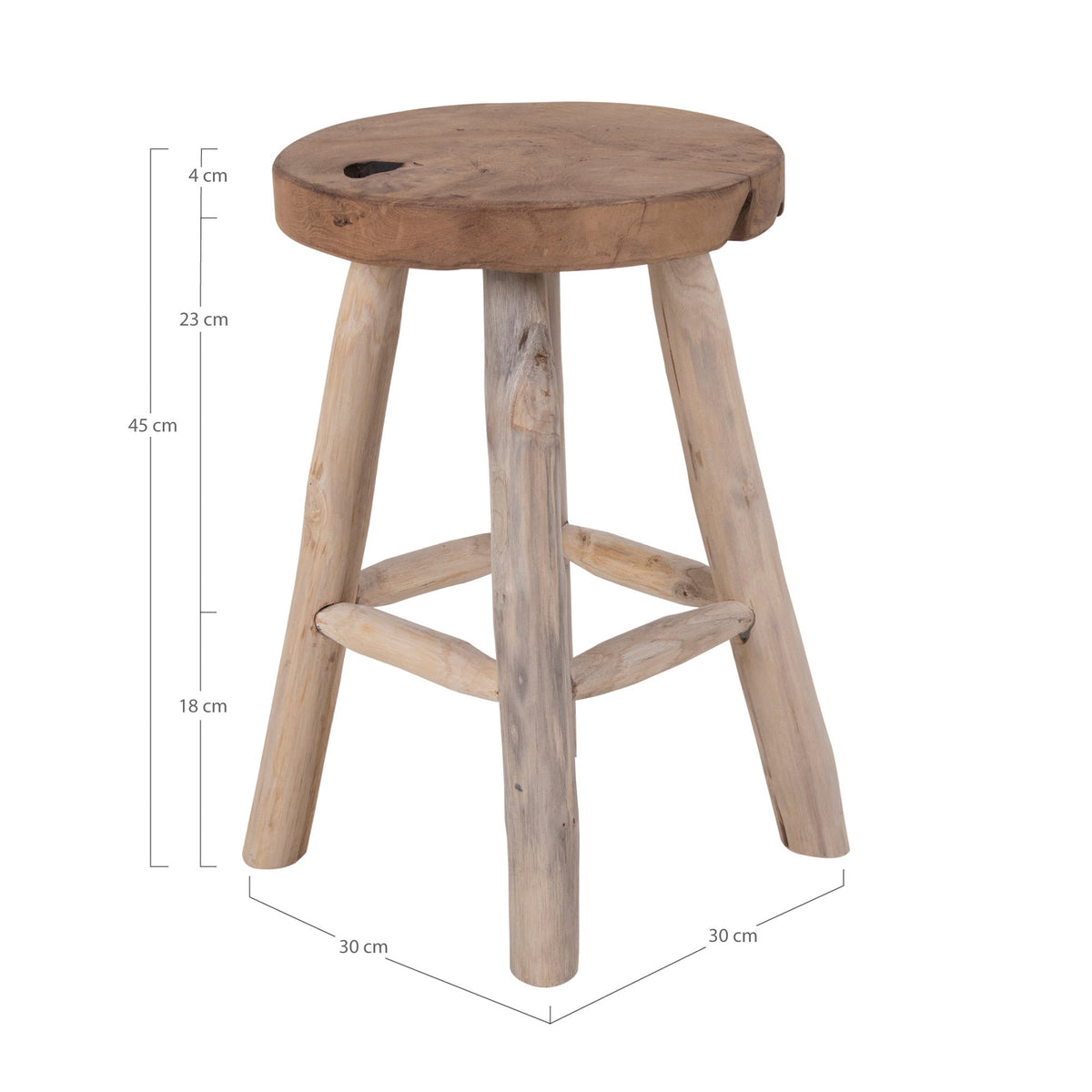 Emil Hocker – Teak Natur, ø 30 × 45 cm – Ansicht 3