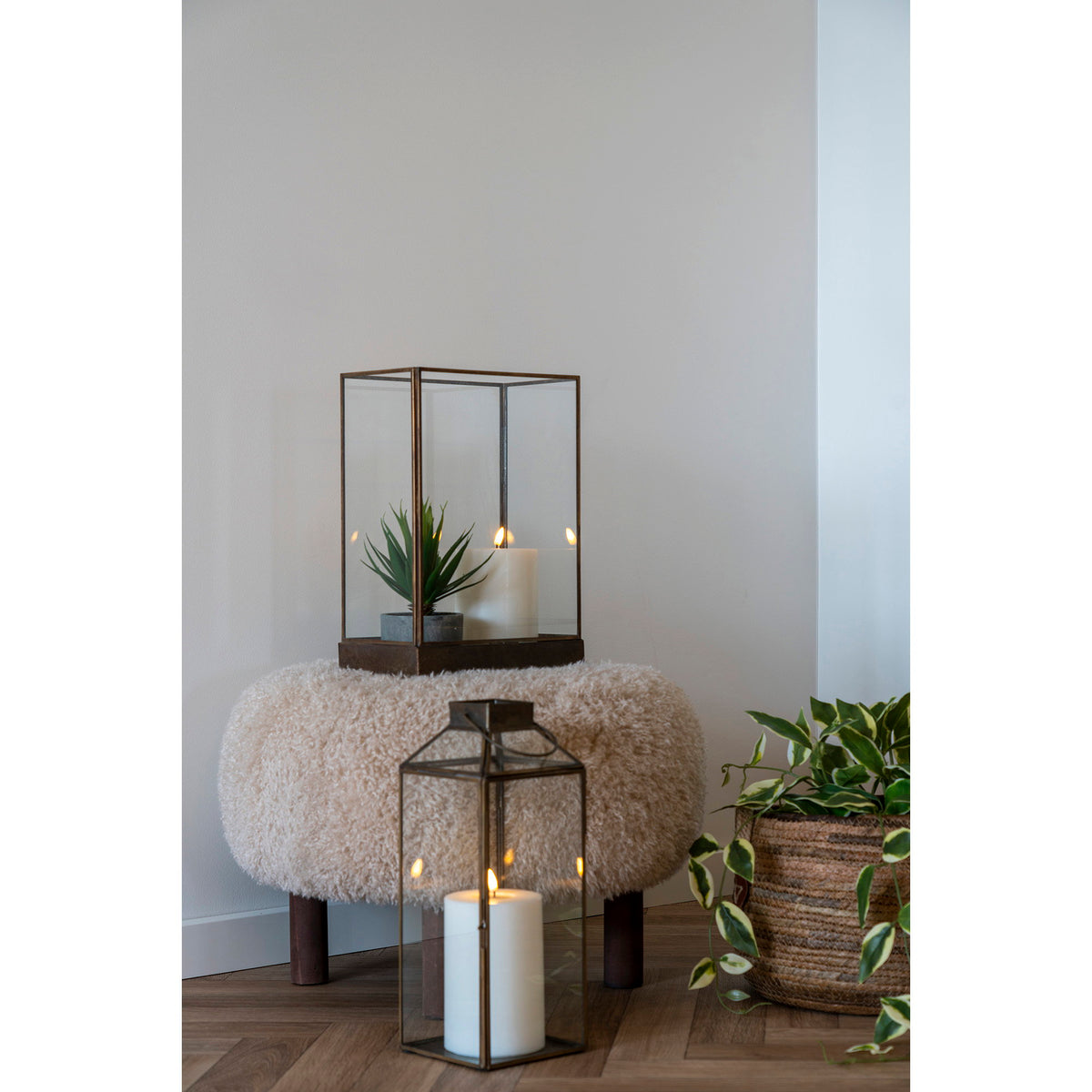 Smilla Pouf – Hellbraun, ø 50 × 36 cm – Ansicht 5