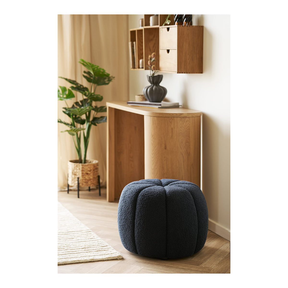 Nova Pouf – Marineblau, ø 48 × 38 cm – Ansicht 4