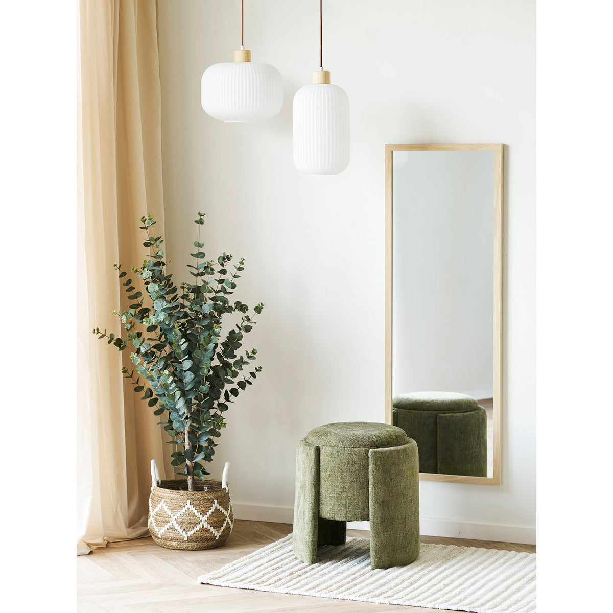 Fanny Pouf – Grün, ø 42 × 43,5 cm – Ansicht 6