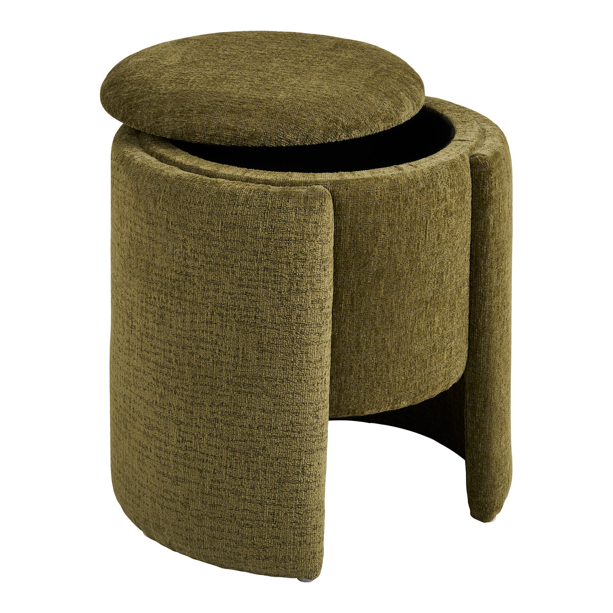 Fanny Pouf – Grün, ø 42 × 43,5 cm – Ansicht 3