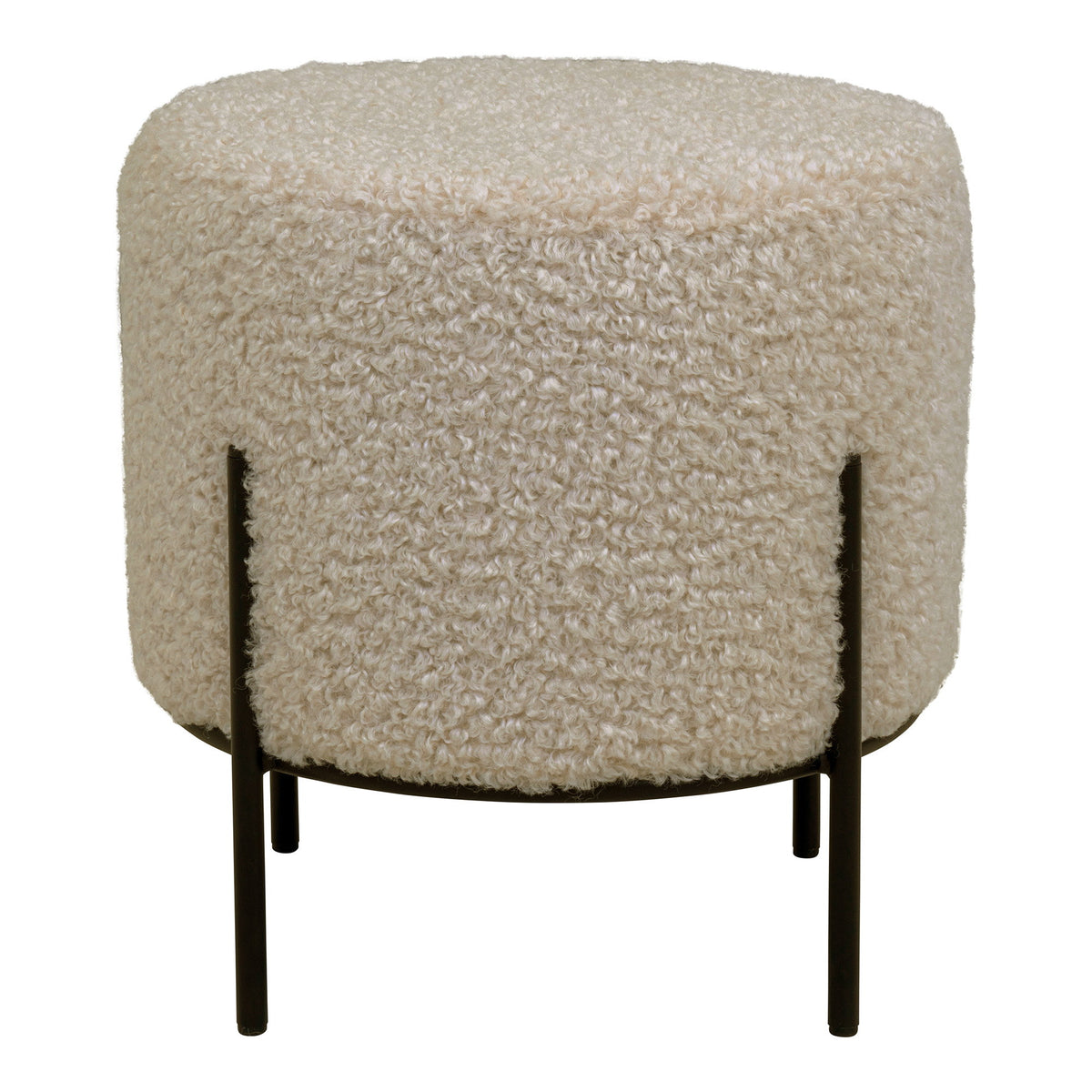 Erna Pouf – Teddystoff Graubraun, Beine Schwarz, 35,5 × 37 cm – Ansicht 2