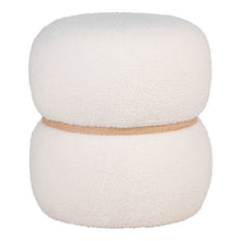 Tove Pouf – Teddystoff Weiß, ø 38 × 41 cm von Luiva Living