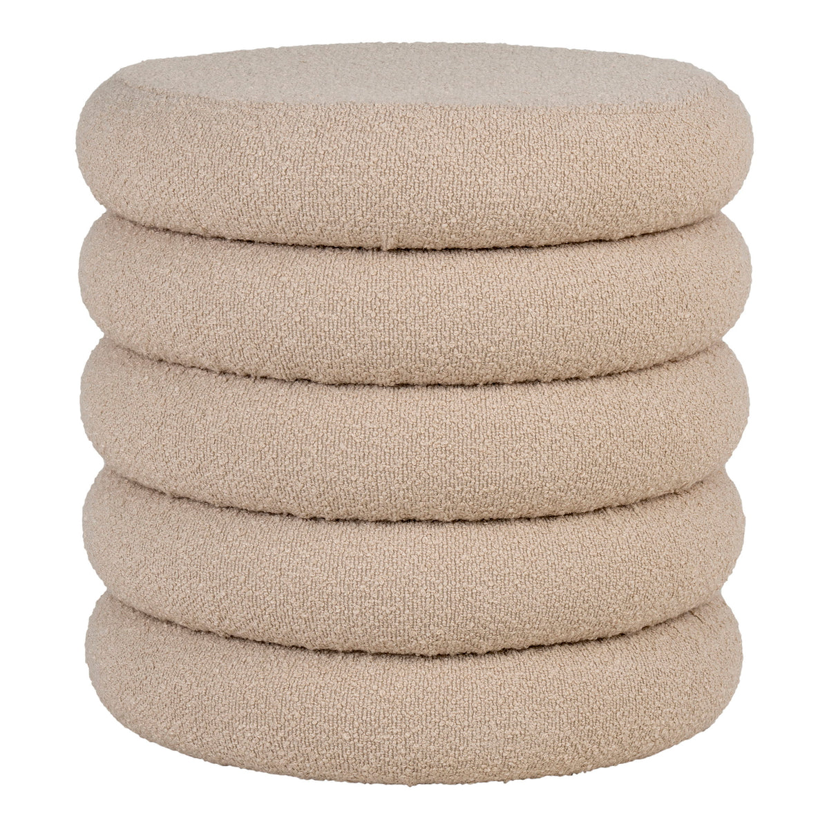 Liv Pouf mit Stauraum – Bouclé Beige, ø 44 × 44 cm von Luiva Living