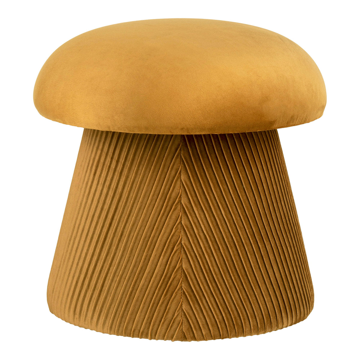 Rafael Pouf – Samt Ocker, ø 41 × 39 cm – Ansicht 2