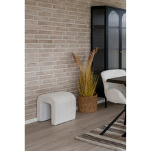 Una Pouf – Teddystoff Weiß, 42 × 41 × 36 cm – Ansicht 5