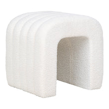 Una Pouf – Teddystoff Weiß, 42 × 41 × 36 cm von Luiva Living