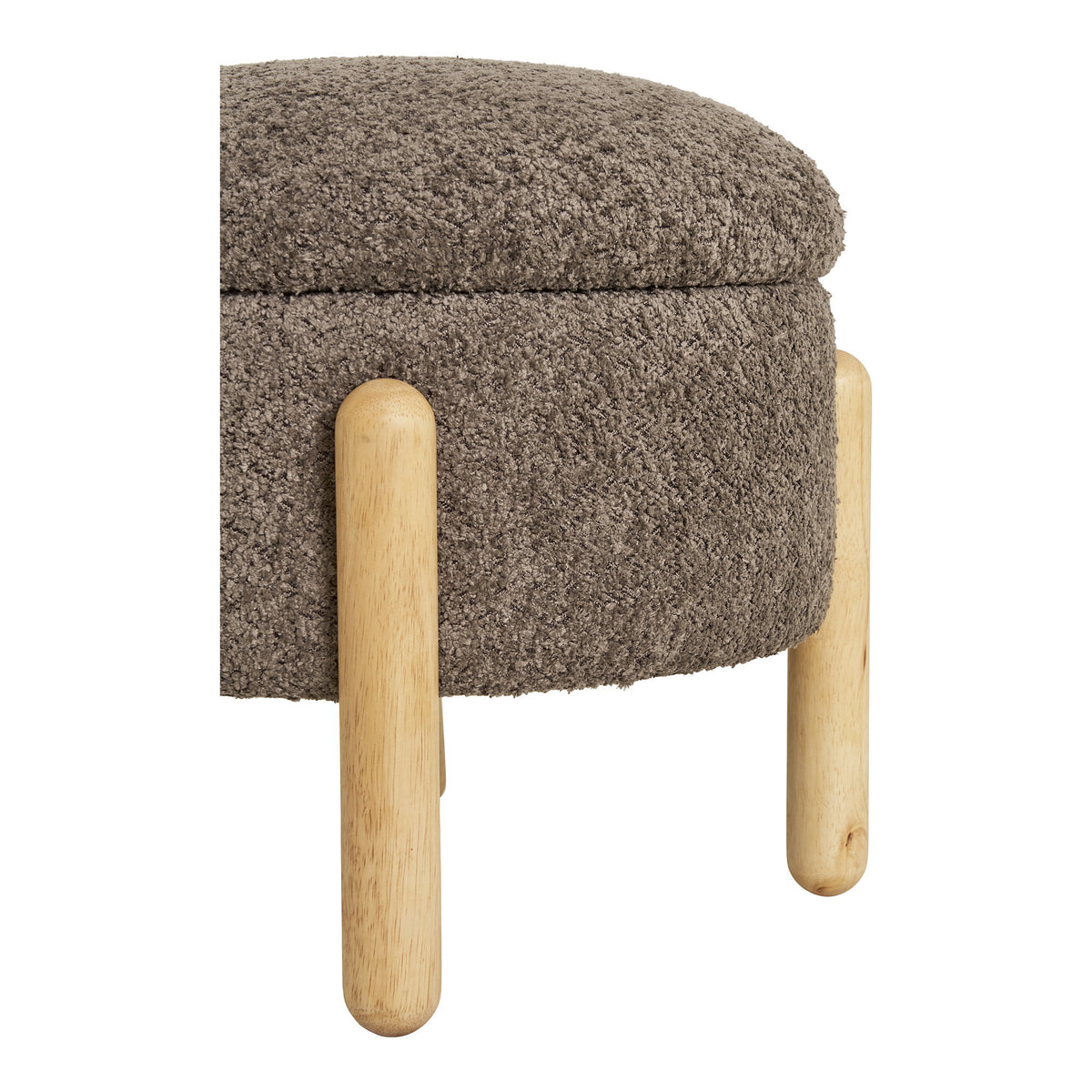 Egil Pouf mit Stauraum – Braun/Natur, ø 45 × 36 cm – Ansicht 4