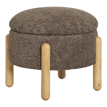 Egil Pouf mit Stauraum – Braun/Natur, ø 45 × 36 cm von Luiva Living