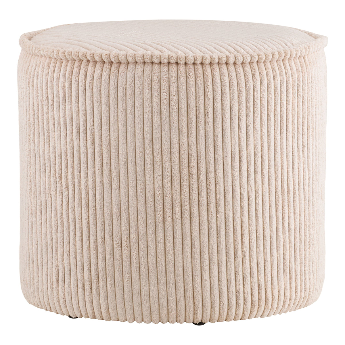 Rieke Pouf – Cord Beige, ø 40 × 35 cm – Ansicht 2