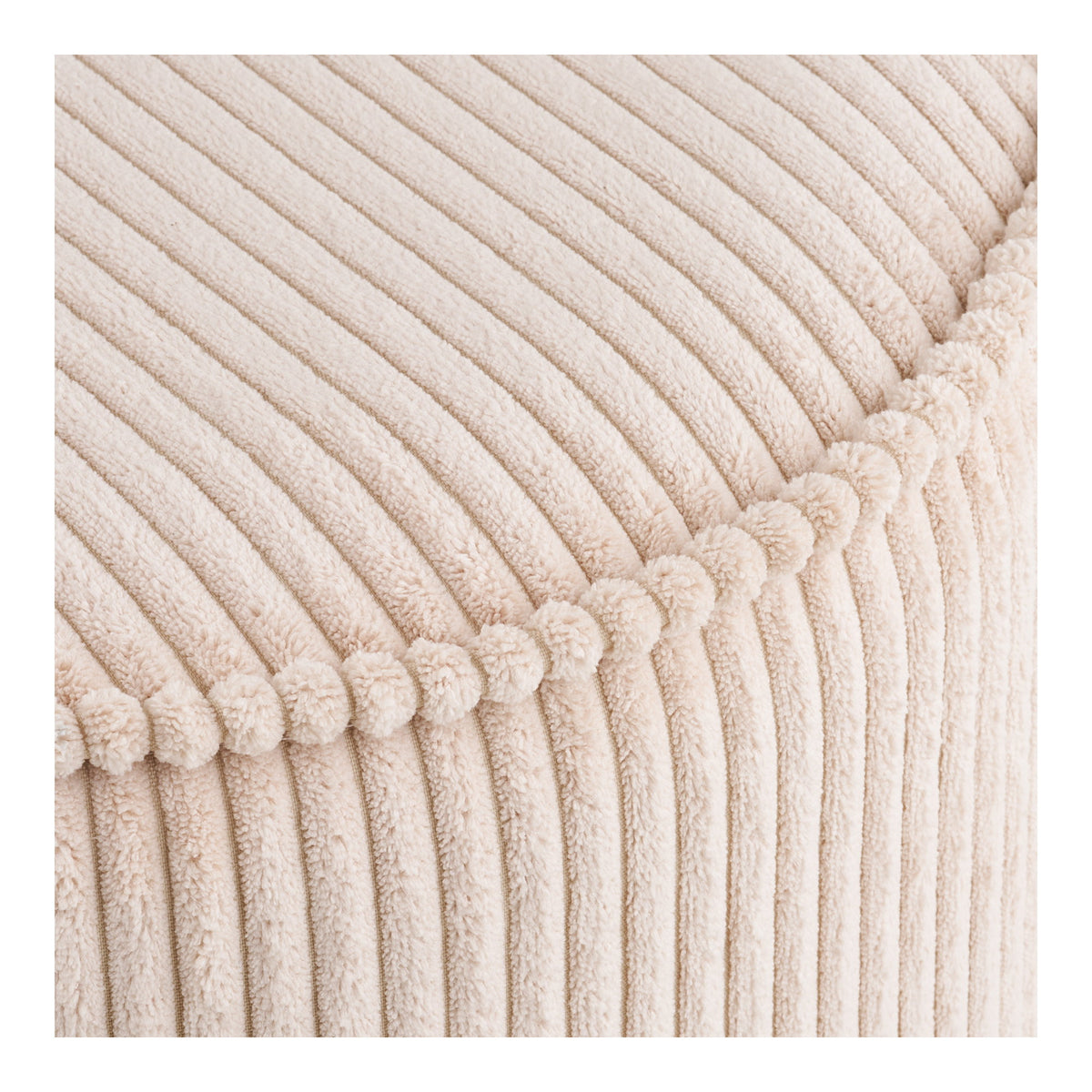 Rieke Pouf – Cord Beige, ø 40 × 35 cm – Ansicht 3