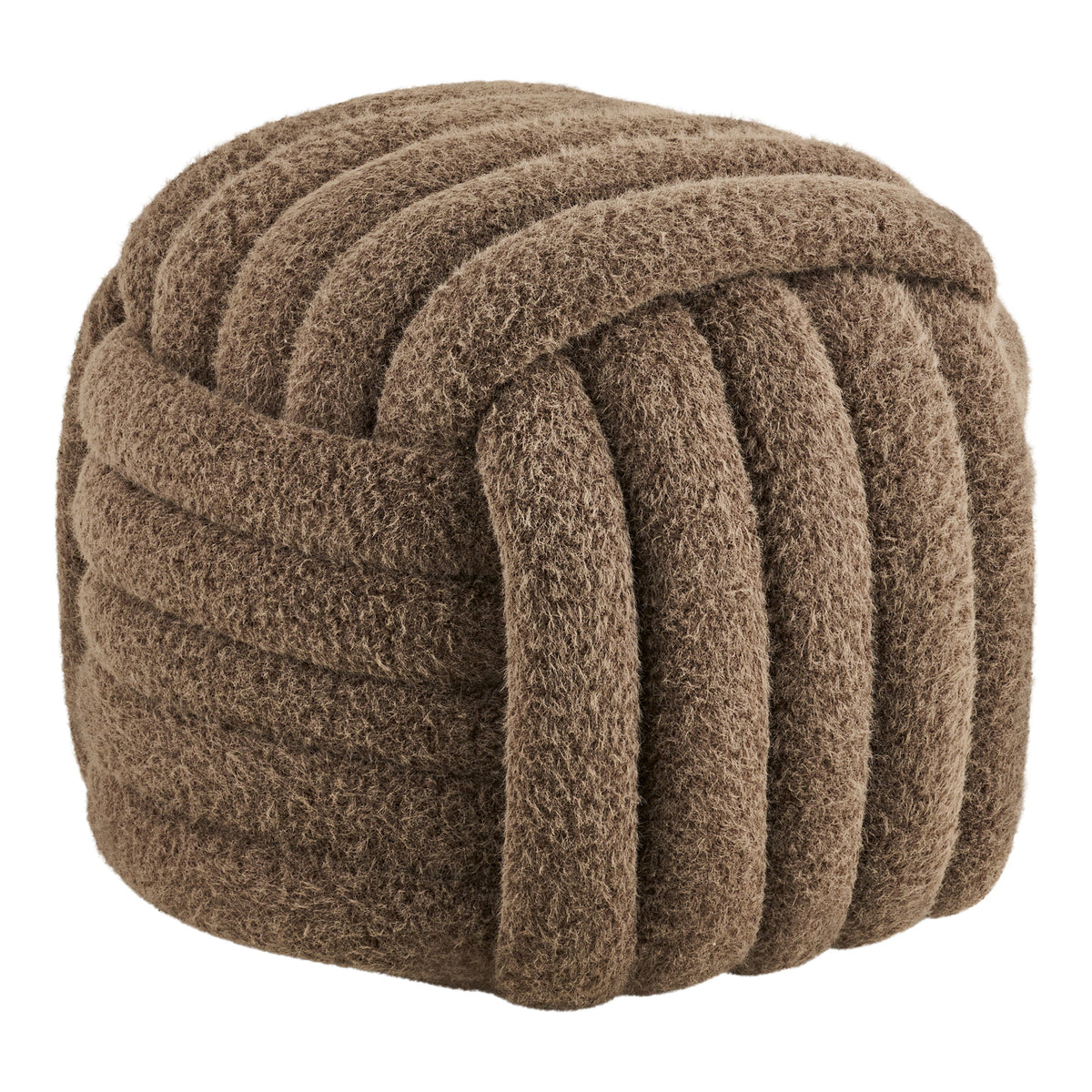 Vinz Pouf – Braun, 48 × 48 × 43 cm von Luiva Living