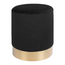 Konrad Pouf – Samt Schwarz, Sockel Messing, ø 34 × 43 cm von Luiva Living