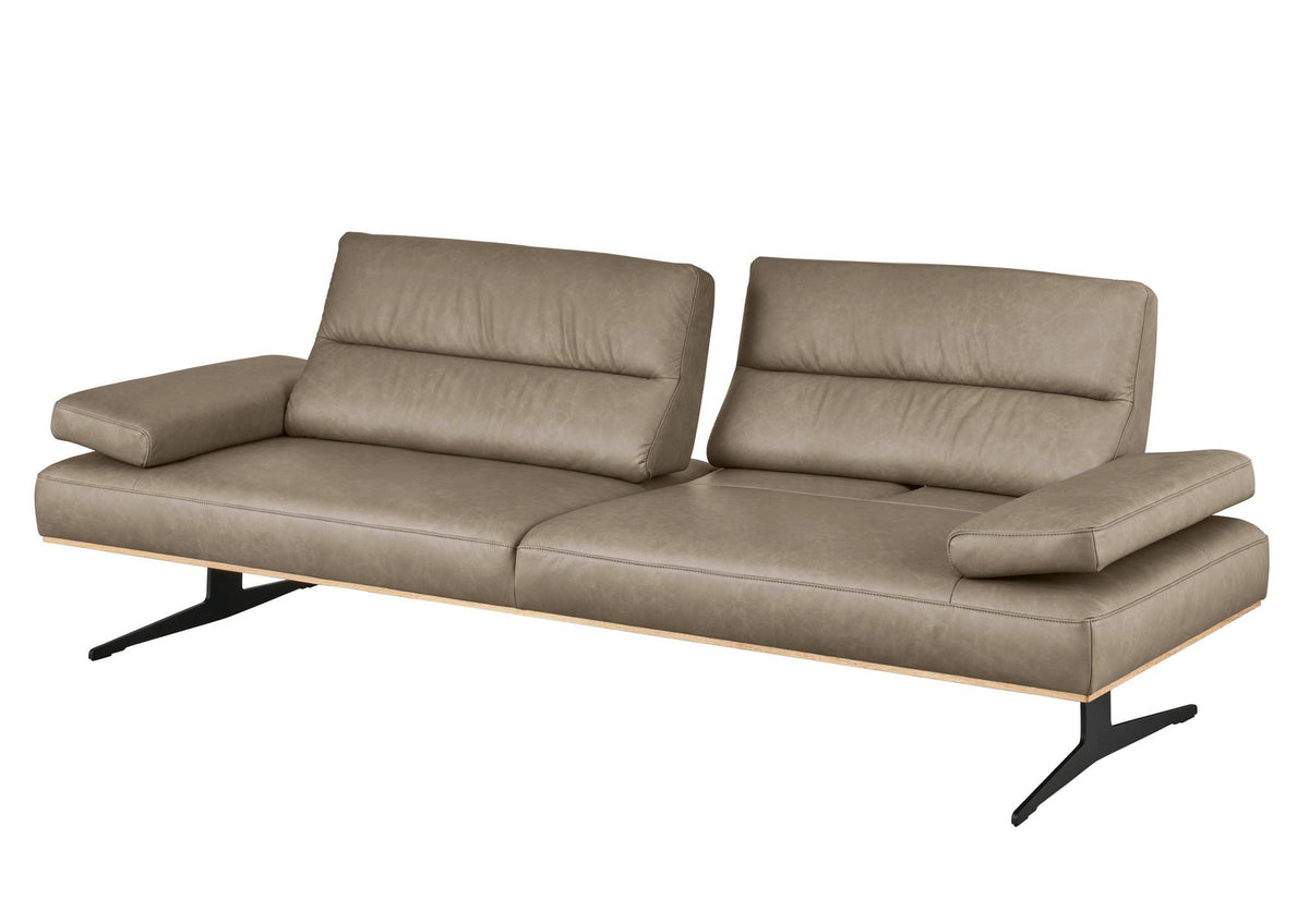 Arendal 3-Sitzer-Sofa in Leder Elephant – mit verstellten Rückenteilen