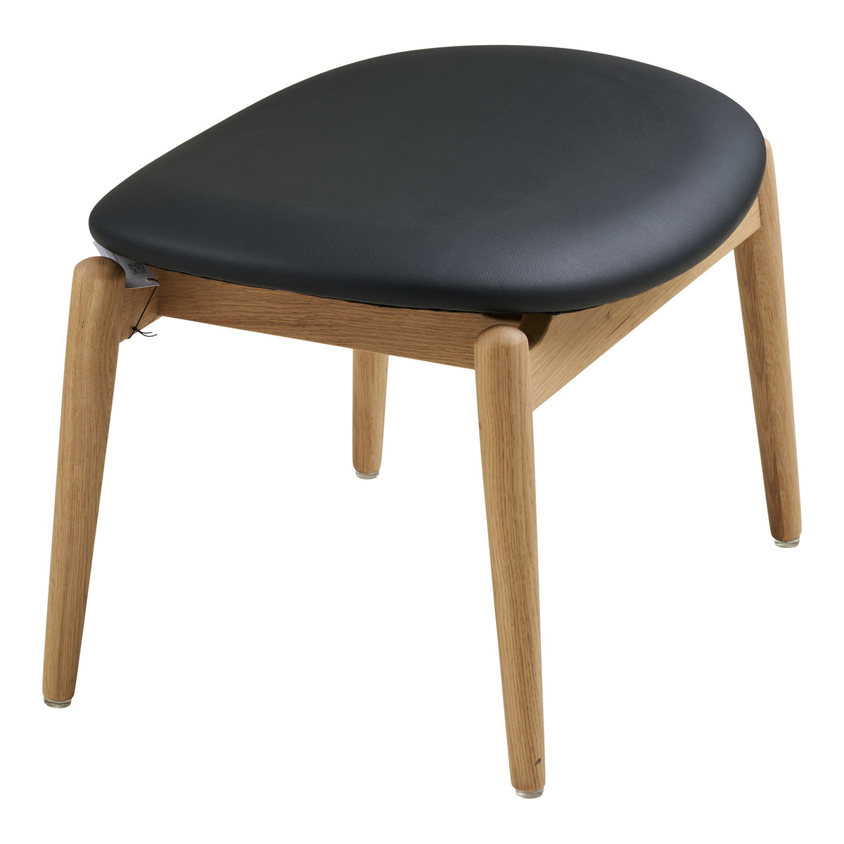 Erja Fußhocker – Eiche/Kunstleder Natur/Schwarz – Ansicht 3