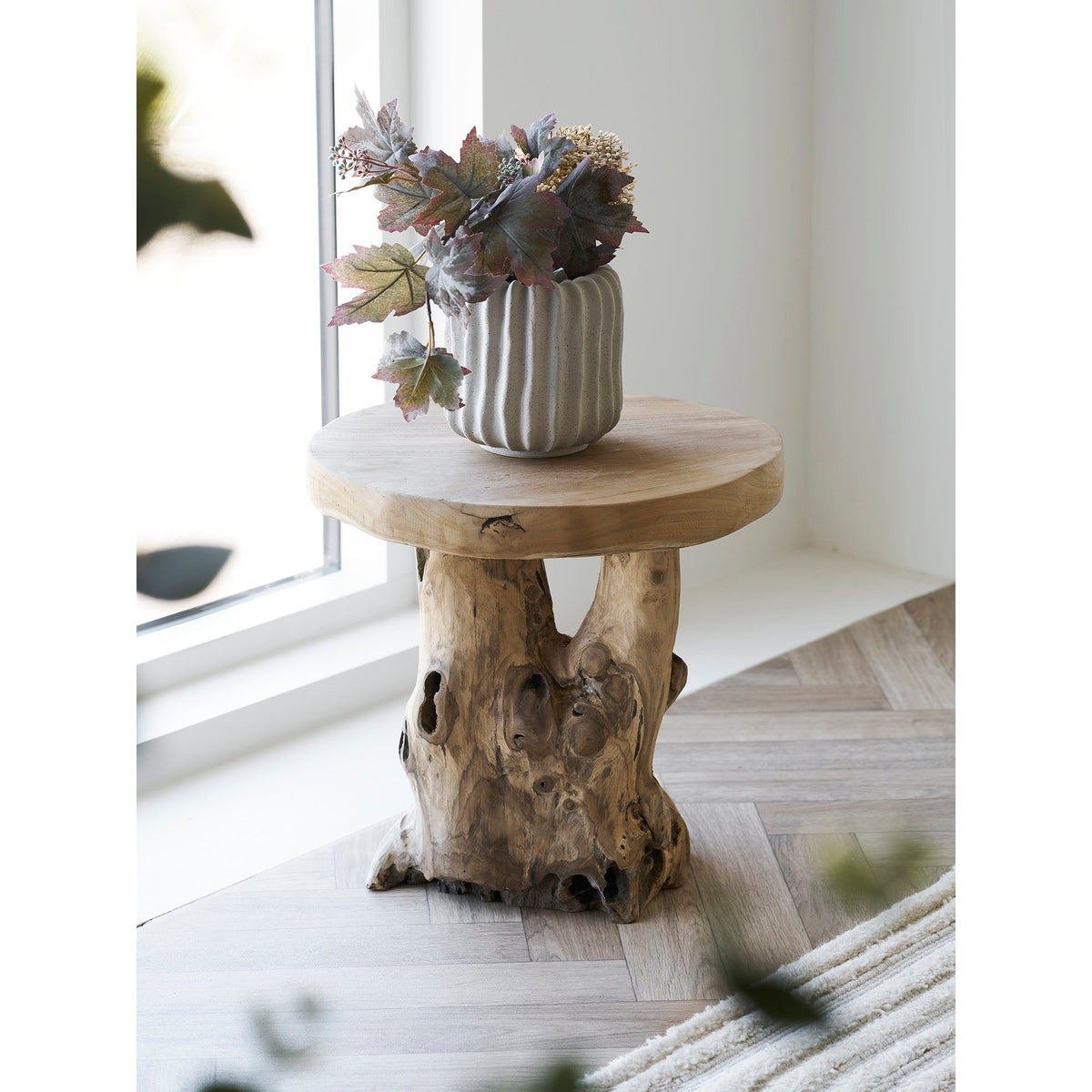 Ruben Beistelltisch rund – Teak Natur, ø 40 × 45 cm – Ansicht 6