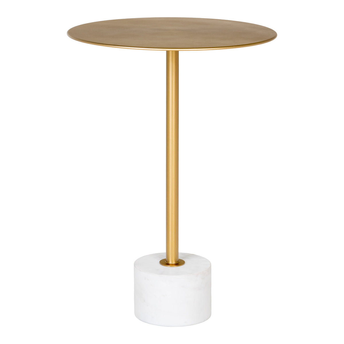 Isa Beistelltisch rund – Marmor Messing, ø 41 × 58 cm von Luiva Living