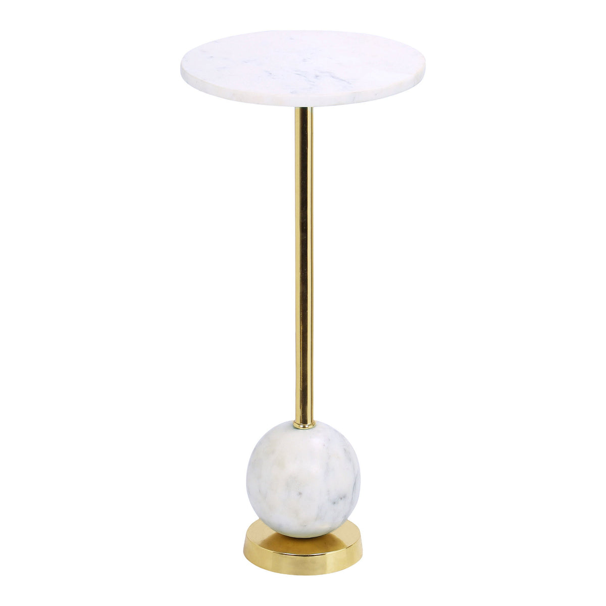 Talea Beistelltisch rund – Marmor Messing, ø 25 × 54 cm von Luiva Living