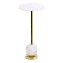 Talea Beistelltisch rund – Marmor Messing, ø 25 × 54 cm von Luiva Living