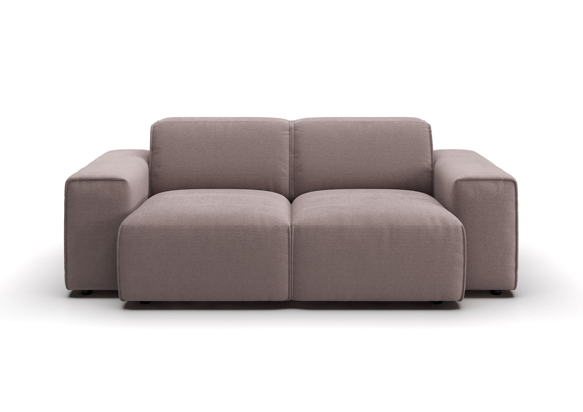 Lund 2-Sitzer-Sofa in Feincord Altrosa – Ansicht von vorn