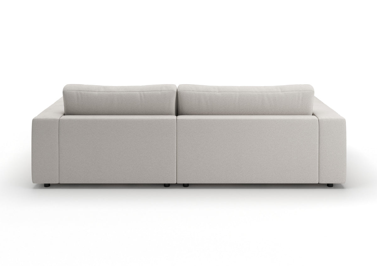 Skagen Ecksofa mit Longchair in Feincord Weiß, Longchair rechts – Rückansicht