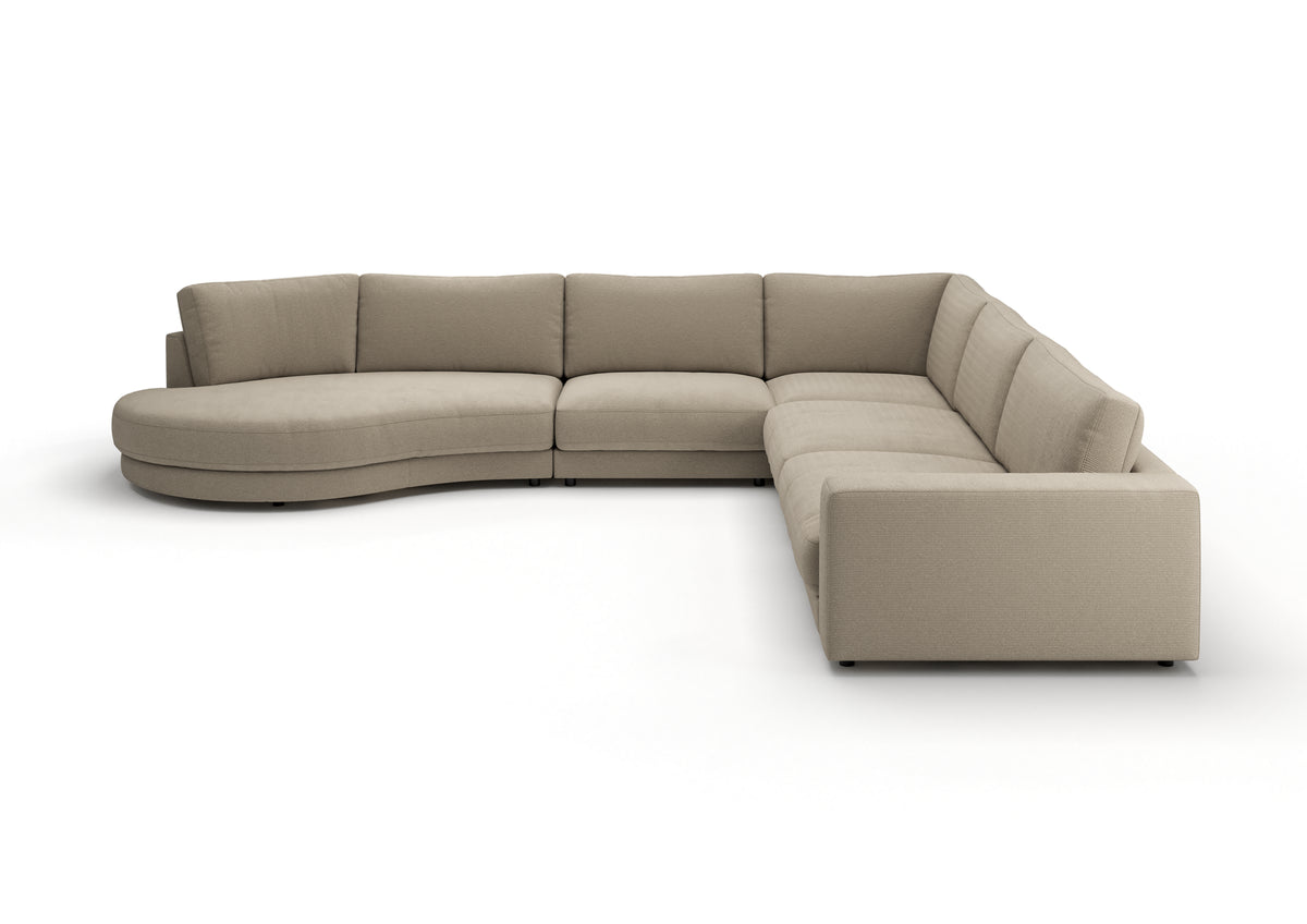 Skagen Wohnlandschaft rund in Feincord Sand, Ecke links – Seitenansicht