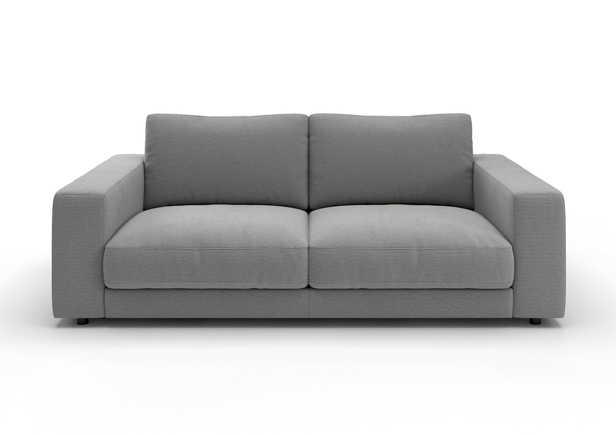 Skagen 2-Sitzer-Sofa in Feincord Grau – Ansicht von vorn