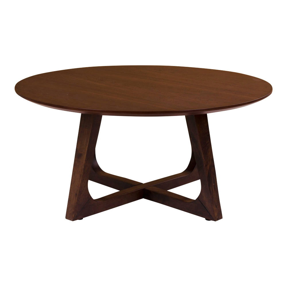 Frieda Couchtisch rund – Walnussfurnier Braun, ø 75 × 36 cm – Ansicht 2