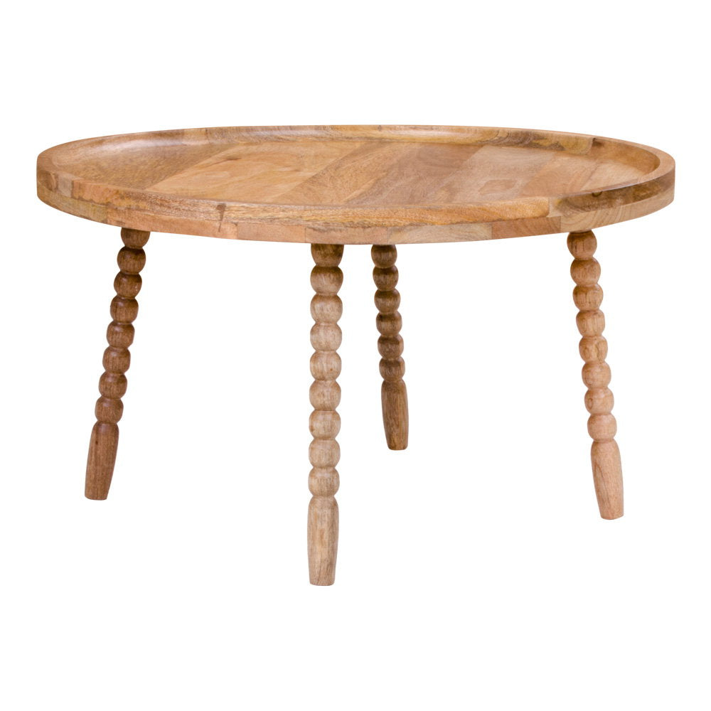 Olof Couchtisch rund – Mangoholz Natur, ø 60 × 35 cm von Luiva Living