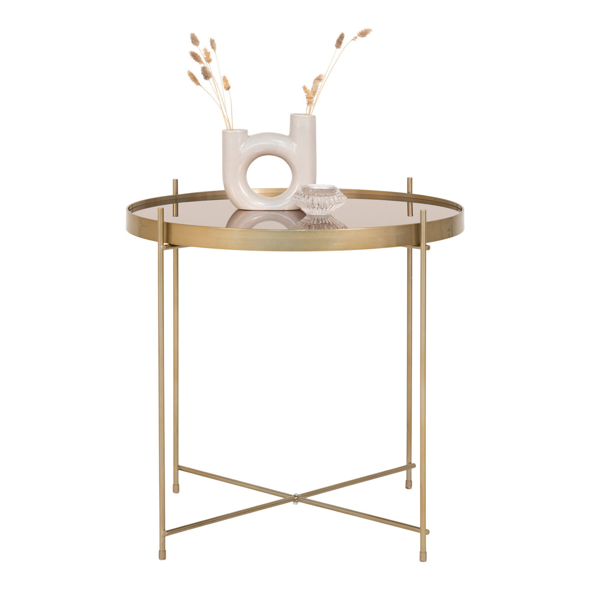 Lotta Couchtisch rund – Stahl/Glas Messing, ø 48 × 48 cm – Ansicht 2