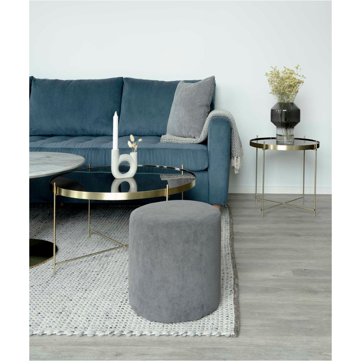 Lotta Couchtisch rund – Stahl/Glas Messing, ø 48 × 48 cm – Ansicht 6