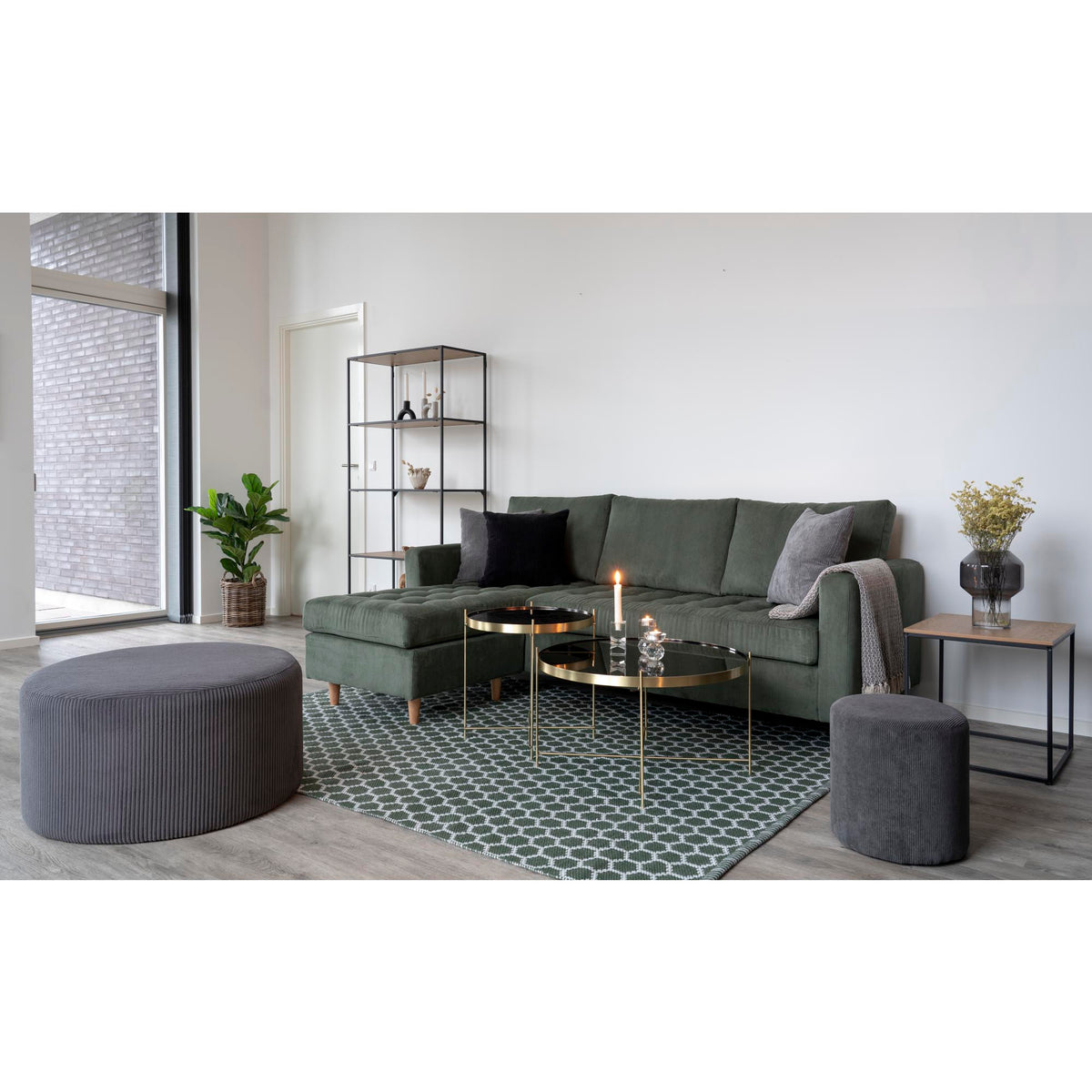 Lotta Couchtisch rund – Stahl/Glas Messing, ø 48 × 48 cm – Ansicht 7