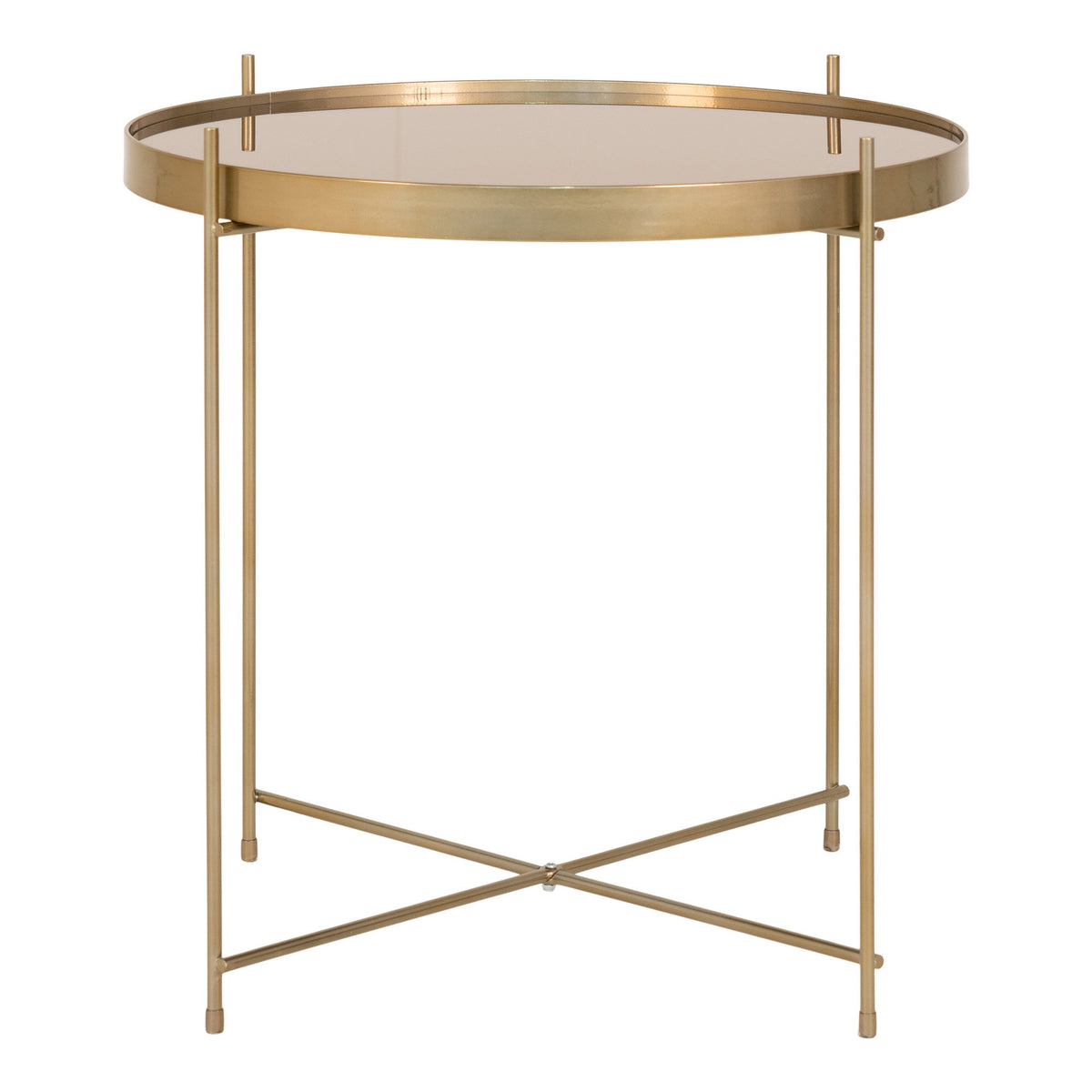 Lotta Couchtisch rund – Stahl/Glas Messing, ø 48 × 48 cm von Luiva Living