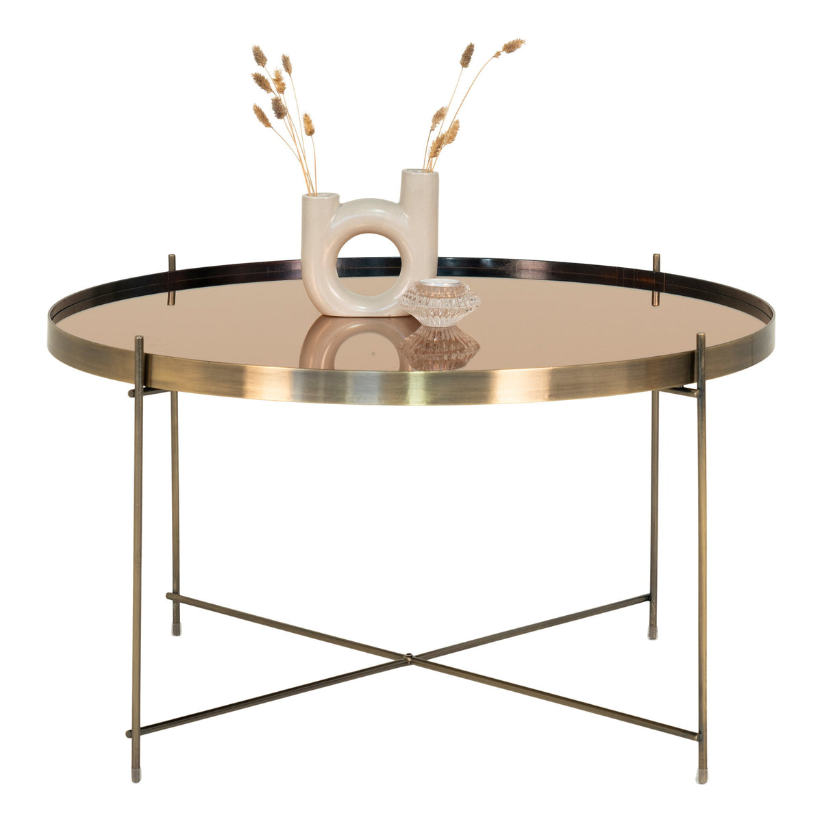 Lotta Couchtisch rund – Stahl/Glas Messing, ø 70 × 40 cm – Ansicht 2