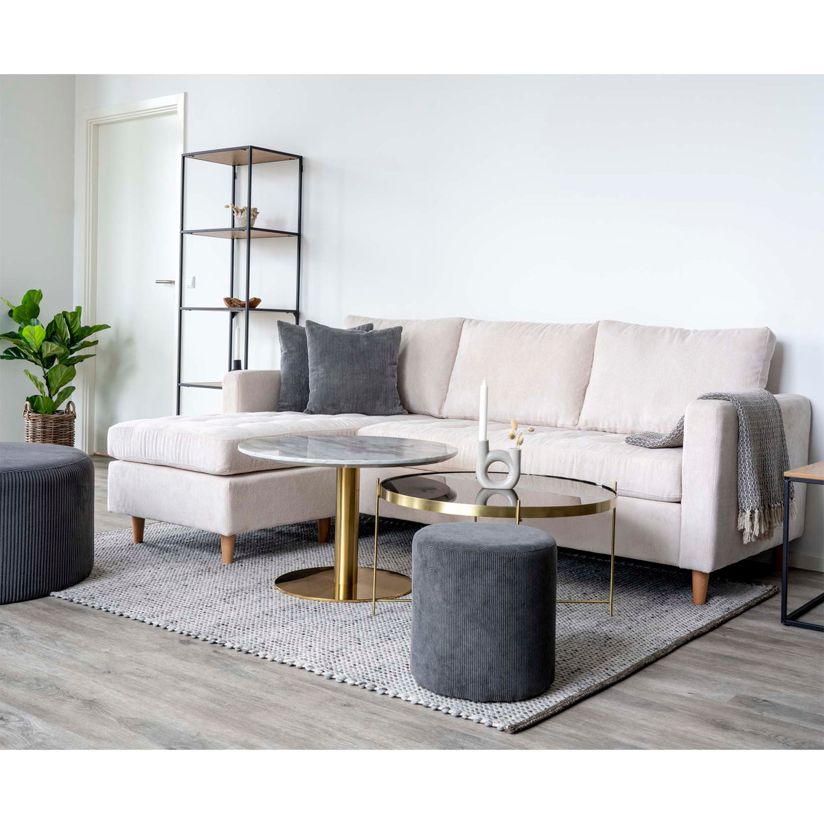 Lotta Couchtisch rund – Stahl/Glas Messing, ø 70 × 40 cm – Ansicht 6