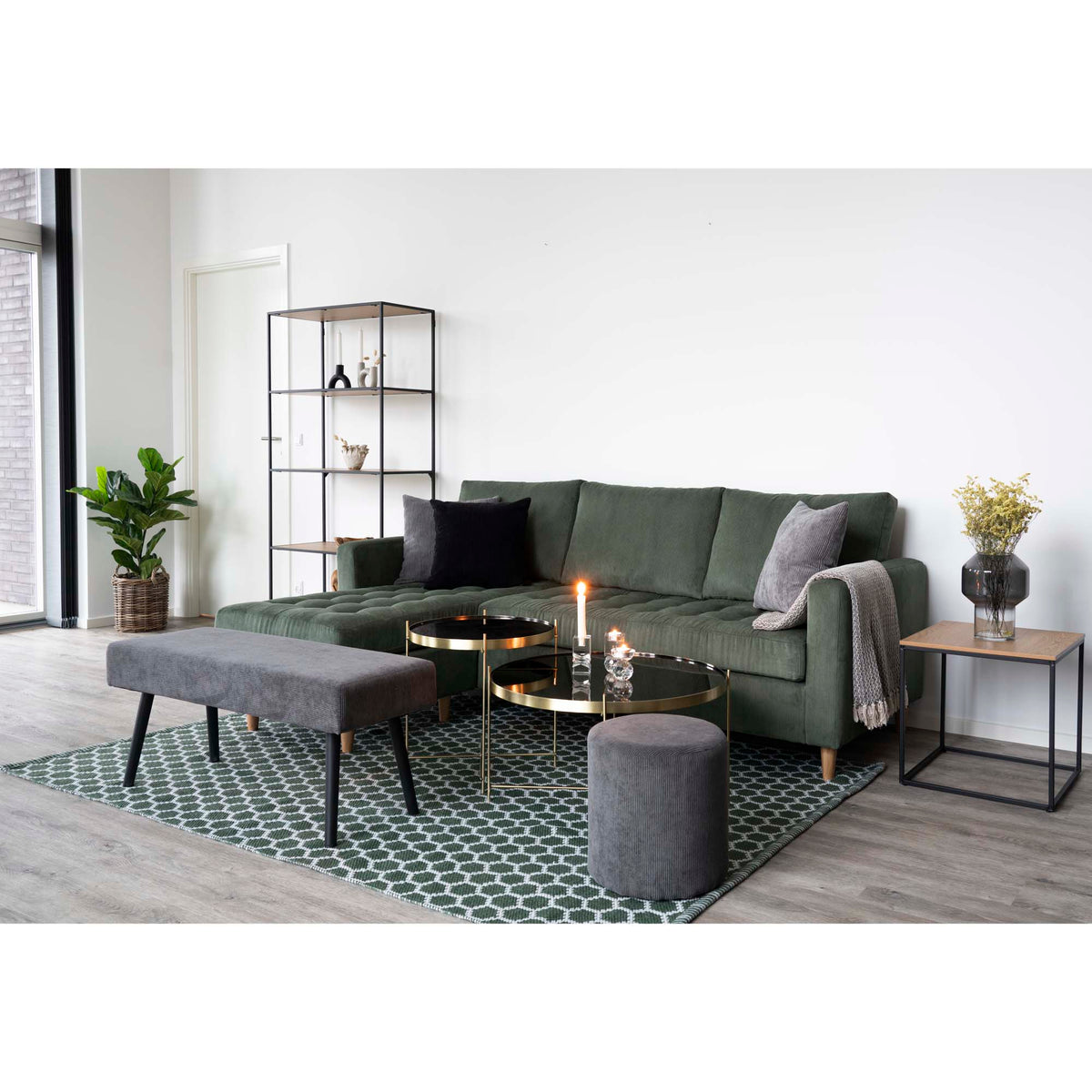 Lotta Couchtisch rund – Stahl/Glas Messing, ø 70 × 40 cm – Ansicht 7