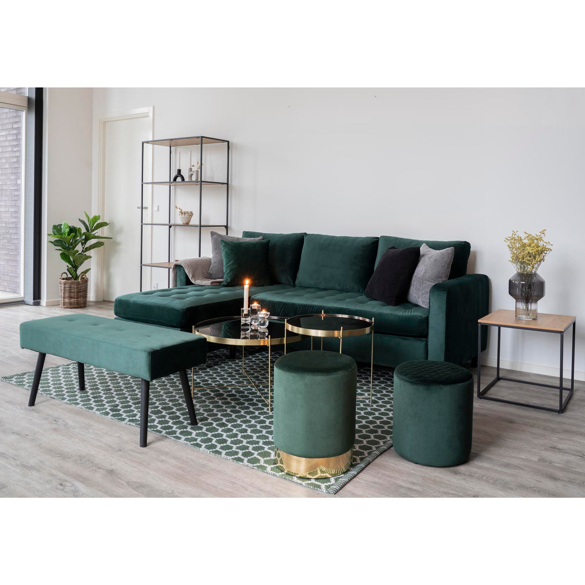 Lotta Couchtisch rund – Stahl/Glas Messing, ø 70 × 40 cm – Ansicht 8