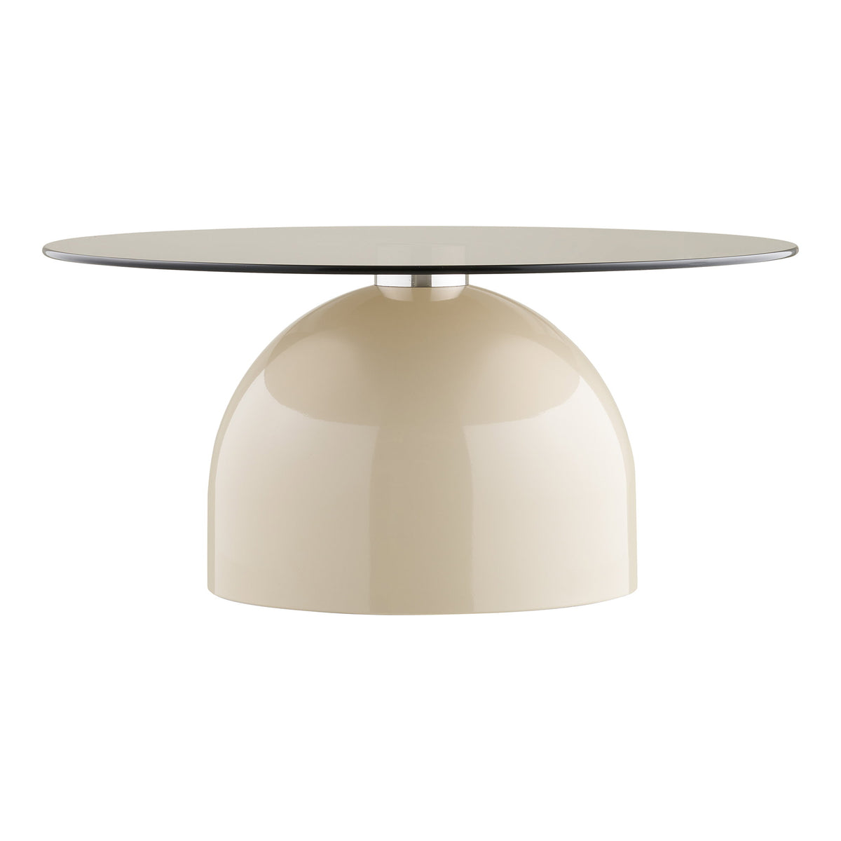 Elodie Couchtisch rund – Sicherheitsglas/Metall Grau/Beige, ø 70 × 33 cm – Ansicht 2