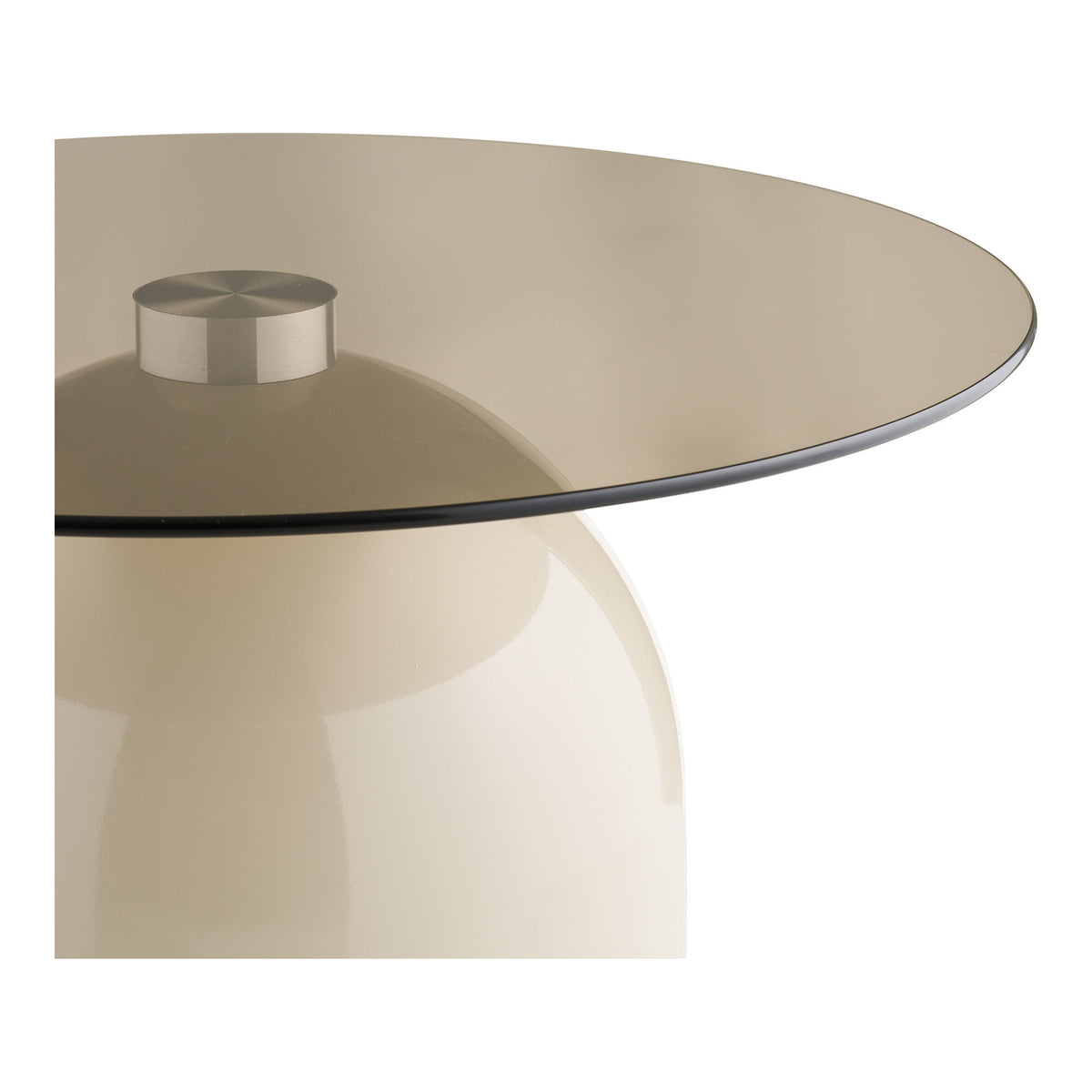 Elodie Couchtisch rund – Sicherheitsglas/Metall Grau/Beige, ø 70 × 33 cm – Ansicht 3