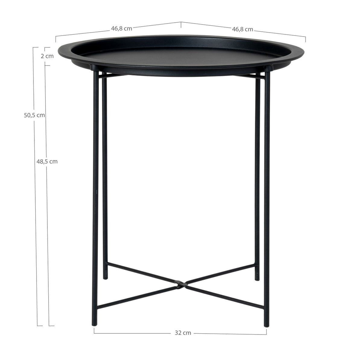 Romeo Beistelltisch rund – Stahl Schwarz, ø 47 × 50 cm – Ansicht 3