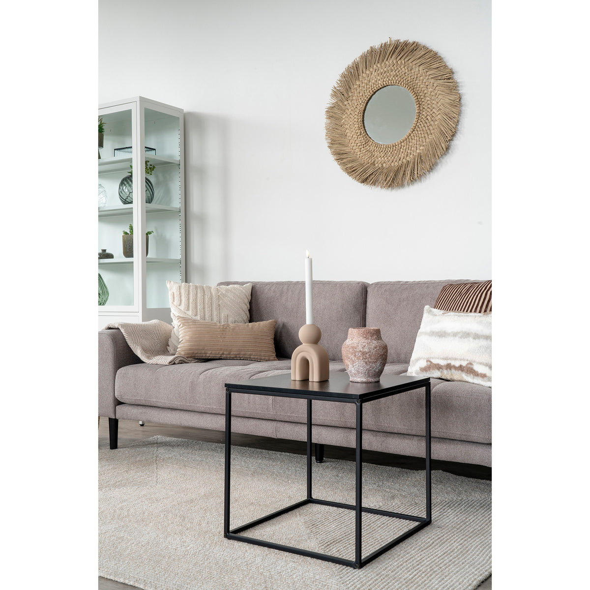 Sami Beistelltisch – Schwarz, Gestell Schwarz, 45 × 45 × 45 cm – Ansicht 9